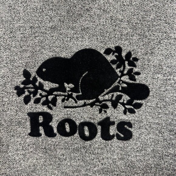 ROOTS Canada Beaver Hoodie Sweathirt  Pullover Kids Size XL 11-12 Year Old Gray - Picture 2 of 6